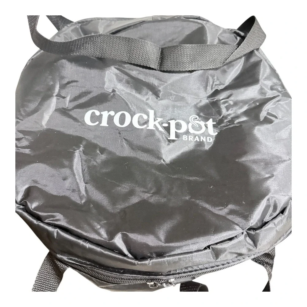 Crock-Pot Travel Bag Insulated Slow Cooker Carrier Black Round Zippered Case